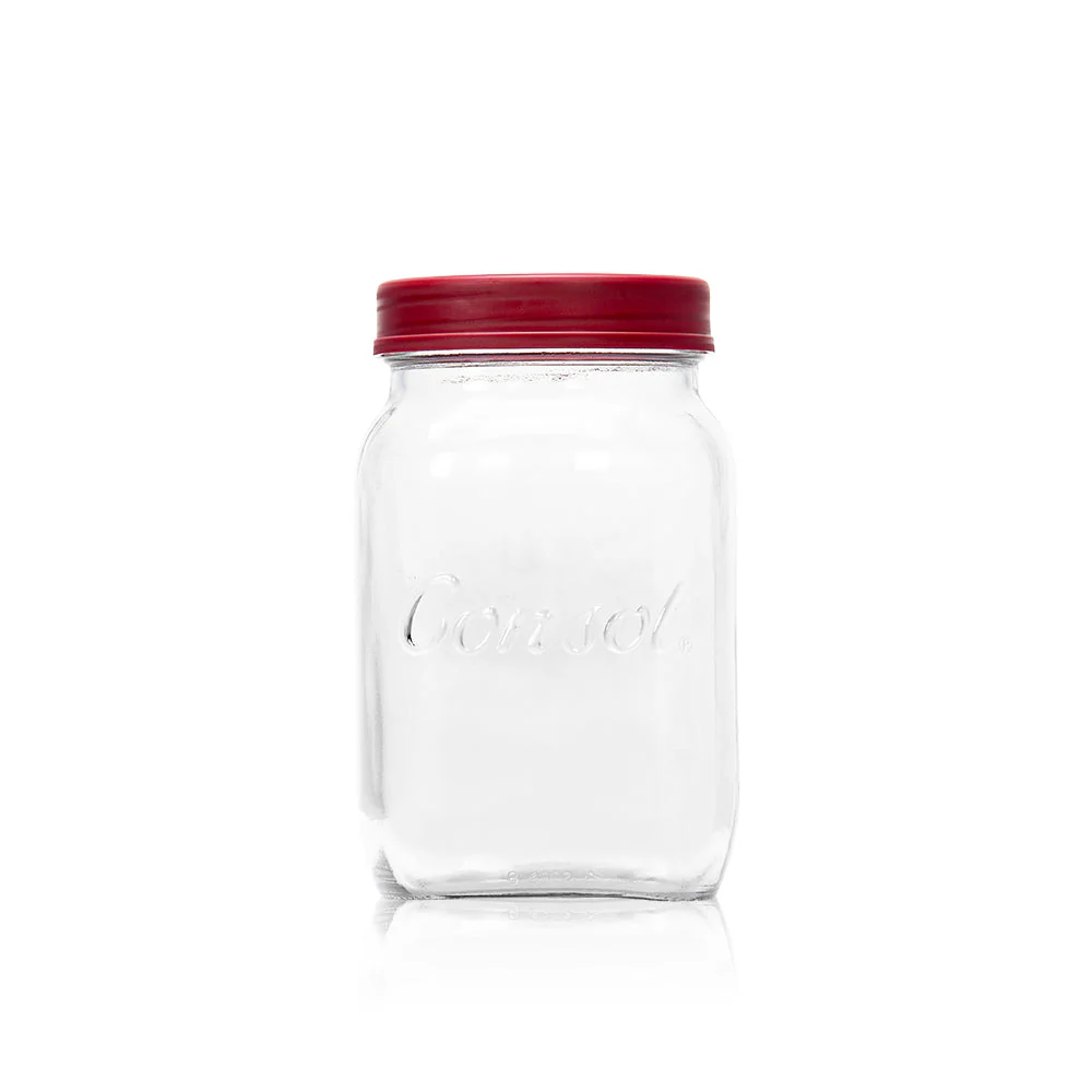 Consol Glass Preserve Jar 1000ml (1L) with Coloured Lid - Image 4